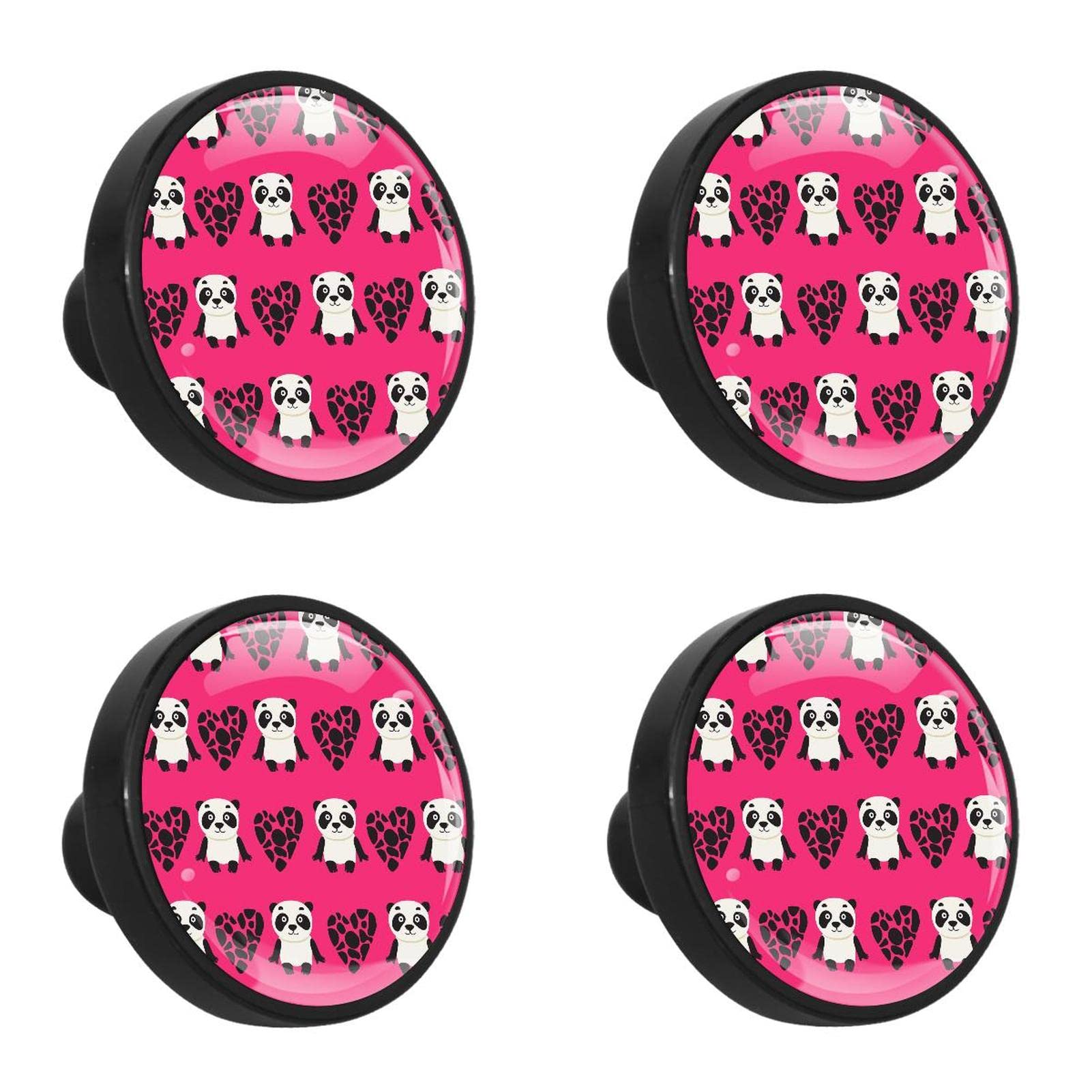 Panda Bear Cabinet Knobs - Set of 4 Cute Animal Drawer Pulls for Wardrobe, Dresser, Closet & Kids Room Furniture - Durable Cabinet Hardware for Home Decor & Nursery Design