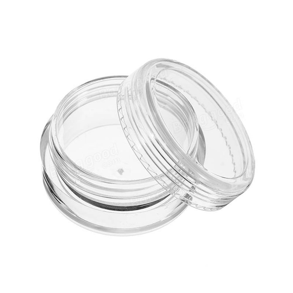12-Pack Refillable Clear Round Plastic Jars with Screw Lids - 5g Empty Cosmetic Containers for Eyeshadow, Face Cream & Bead Storage | Travel-Friendly Makeup Sample Tins | Ideal for DIY Beauty Products, Travel Kits & Small Item Organization