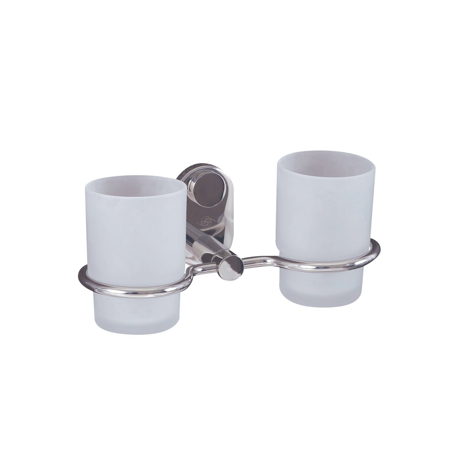 DAX Stainless Steel Wall Mount Toothbrush Holder with Glass Cup - Satin Finish Bathroom Organizer (8.25