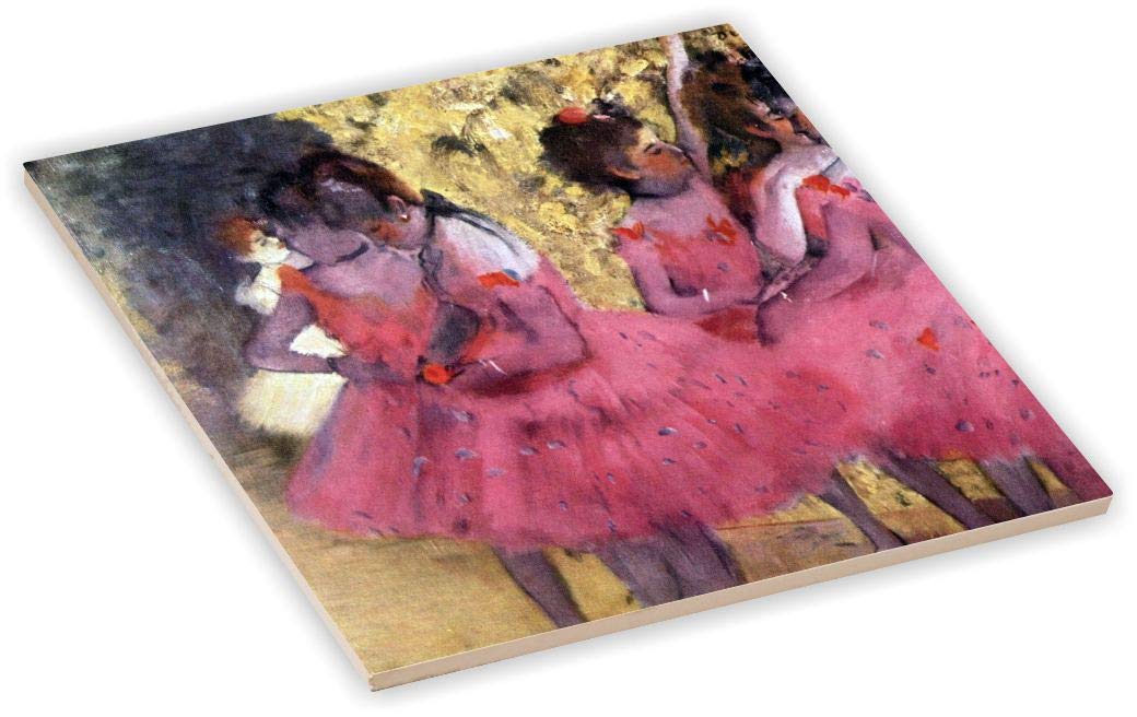 6 Inch Ceramic Tile Art - Edgar Degas Dancers in Pink - Handmade Wall Decor for Home, Office & Gift Giving - Perfect for Kitchens, Bathrooms & Art Collections