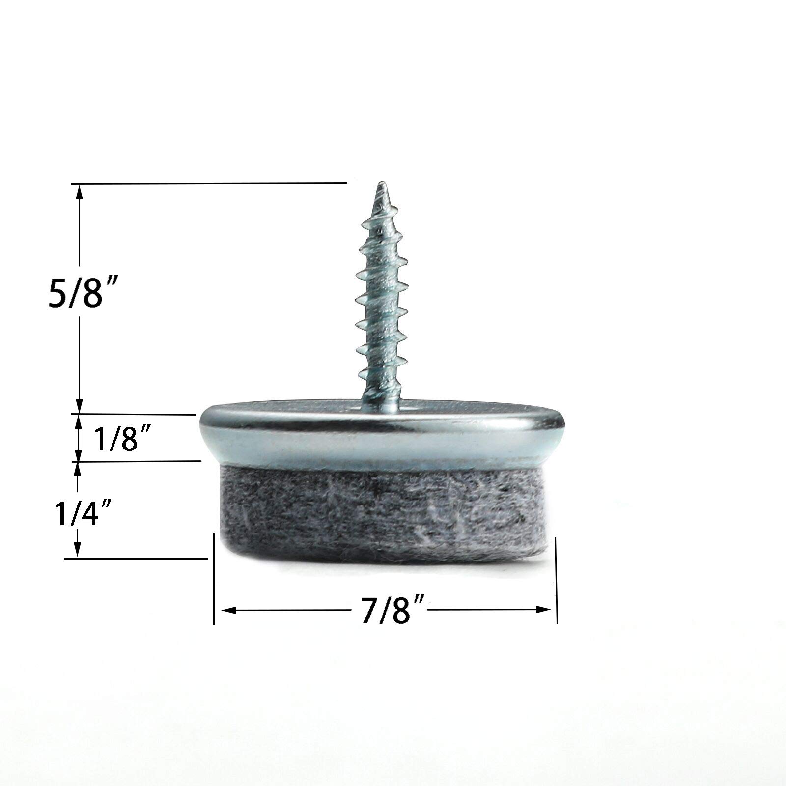 Furnigear 40-Pack 1-Inch Grey Screw-On Furniture Pads & Sliders for Wooden Chair Legs - Best Hardwood Floor Protectors for Wood, Laminate & Tile Floors - Prevent Scratches & Noise in Living Room, Bedroom & Office