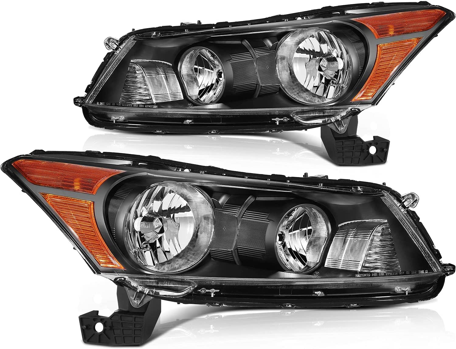 ECCPP Headlight Assembly Compatible with Honda Accord 2008-2012 - Driver & Passenger Side Replacement Headlamps - Perfect for Night Driving and Foggy Conditions