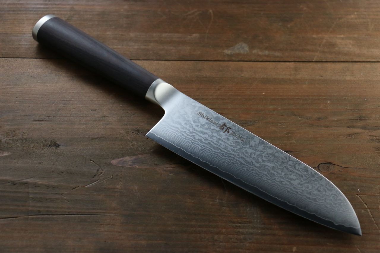 Premium Miyako AUS8 33-Layer Damascus Santoku Knife 165mm - Japanese Kitchen Knife for Professional Chefs & Home Cooking - Perfect for Slicing, Dicing & Chopping Vegetables, Meat & Fish