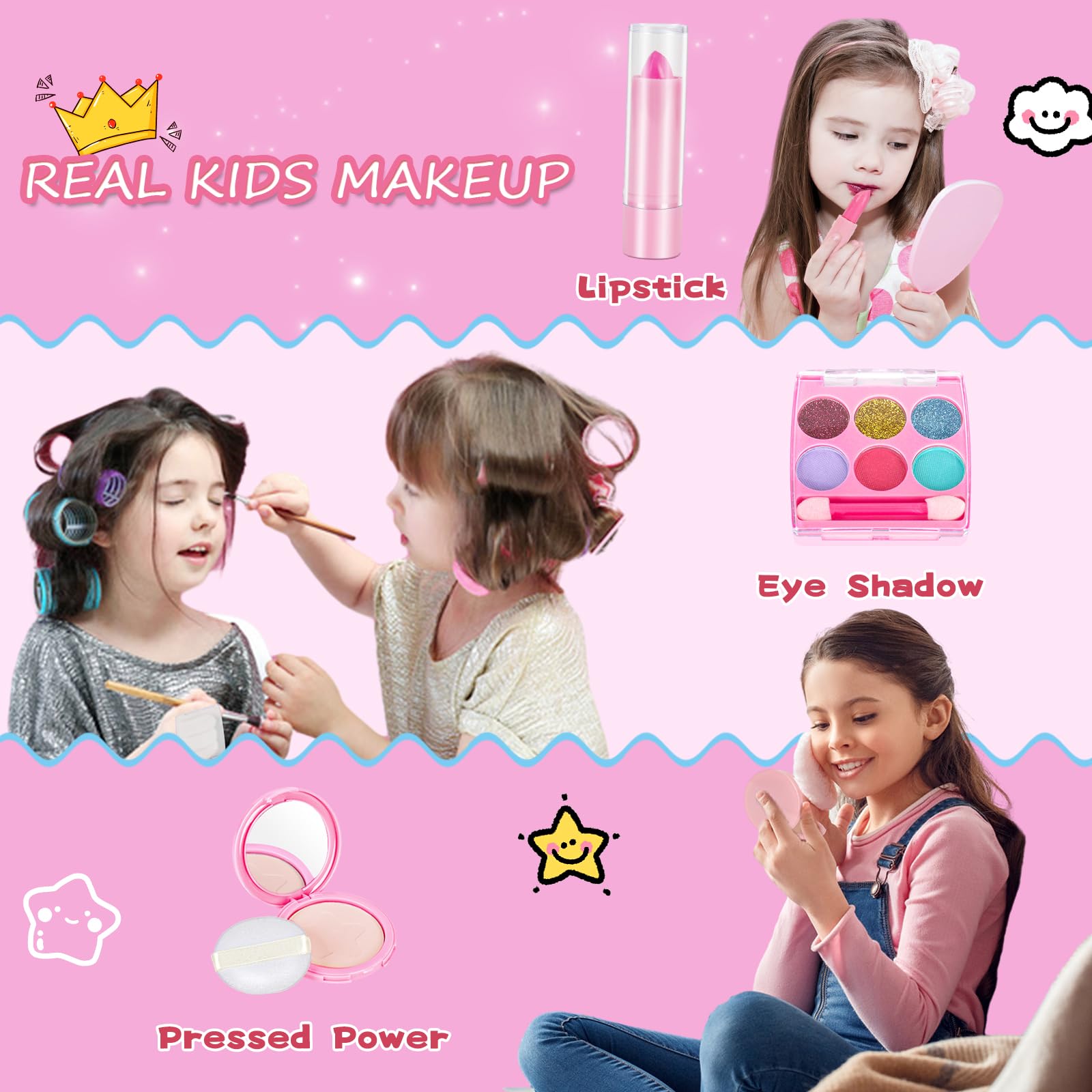 **Little Girl Purse with Kids Makeup Kit - My First Purse Set with Chain Bag, Pretend Play Toys for Toddlers - Princess Toys for Christmas & Birthday Gifts (Pink) - Perfect for Dress-Up, Role Play & Party Favors for Girls Ages 3-8**