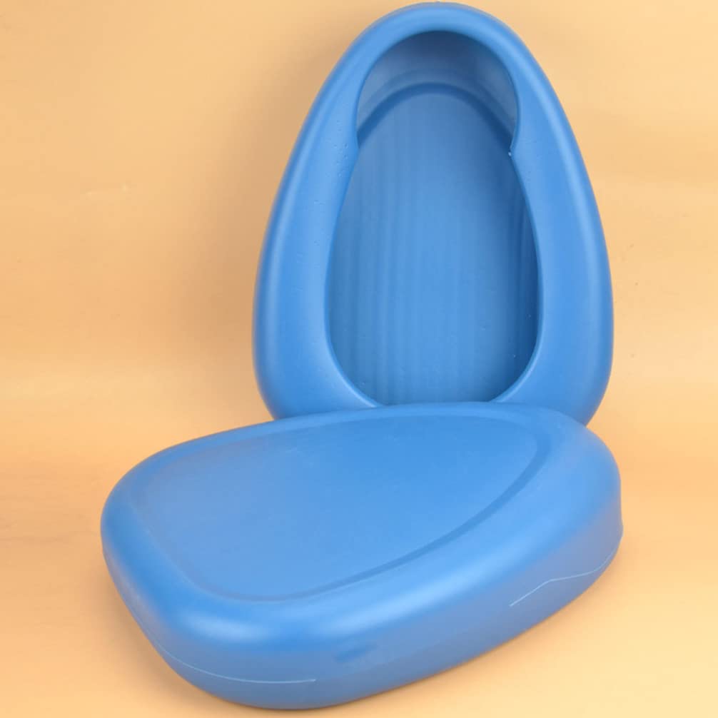 Portable Bed Pan for Elderly & Bedridden Patients - Lightweight Plastic Bedside Commode for Men & Women - Easy Clean Emergency Toilet Pan (Blue) - Ideal for Home Care, Hospitals & Travel - Perfect for Incontinence & Mobility Challenges - Great for Post-Surgery Recovery, Nursing Homes & Emergency Use - Compact Travel Toilet Solution for Seniors & Disabled Adults