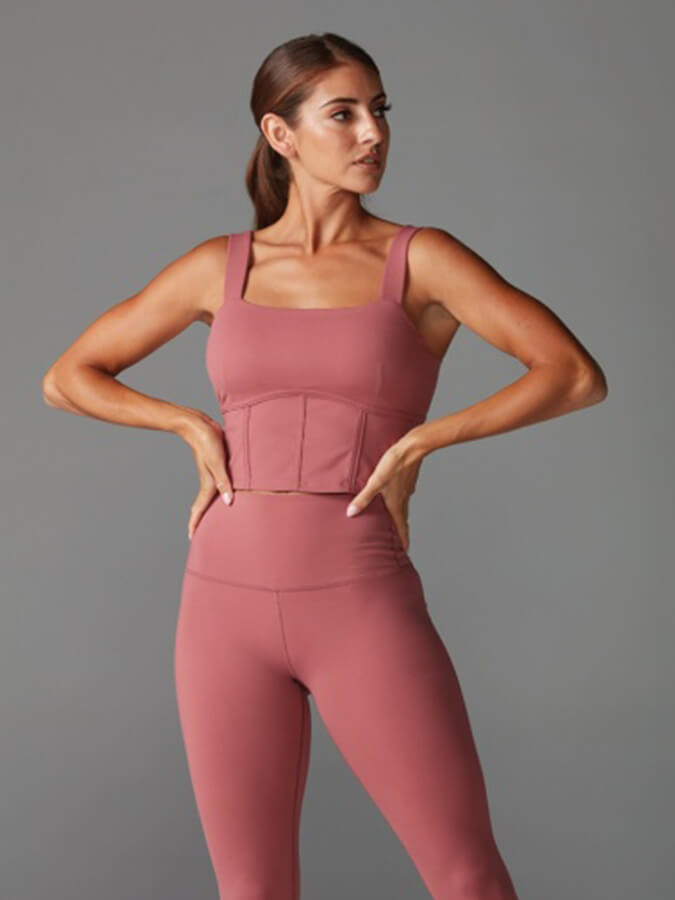 Tavi Embrace Longline Women's Sports Bra - High Support Workout Top for Running, Yoga & Gym - Mesa Color