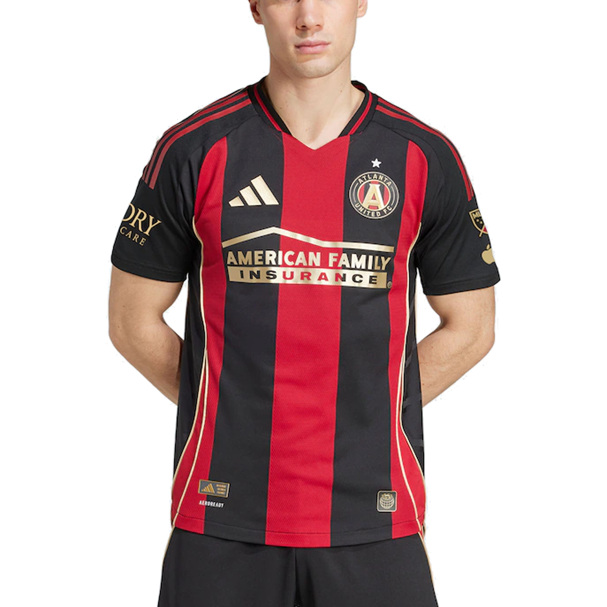 Adidas Mateusz Klich Atlanta United Authentic Home Jersey with MLS Patches 2025-2026 - Red & Black Soccer Shirt for Fans & Game Day Wear