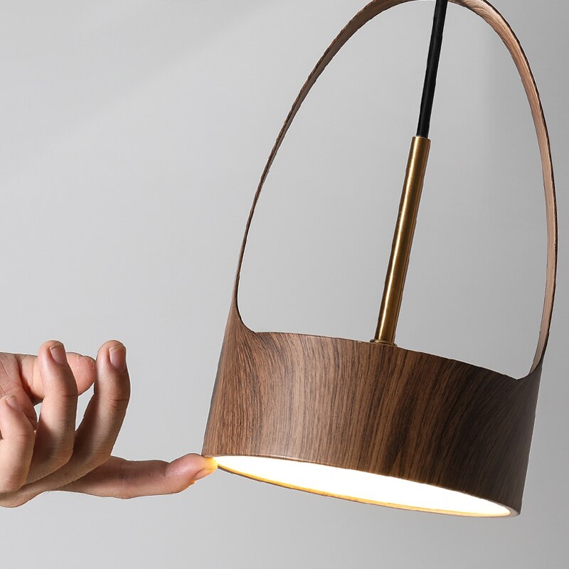 Wooden Hanging Pendant Lamp - Modern Scandinavian Style Bedside Lighting for Bedroom, Nursery, or Living Room Decoration