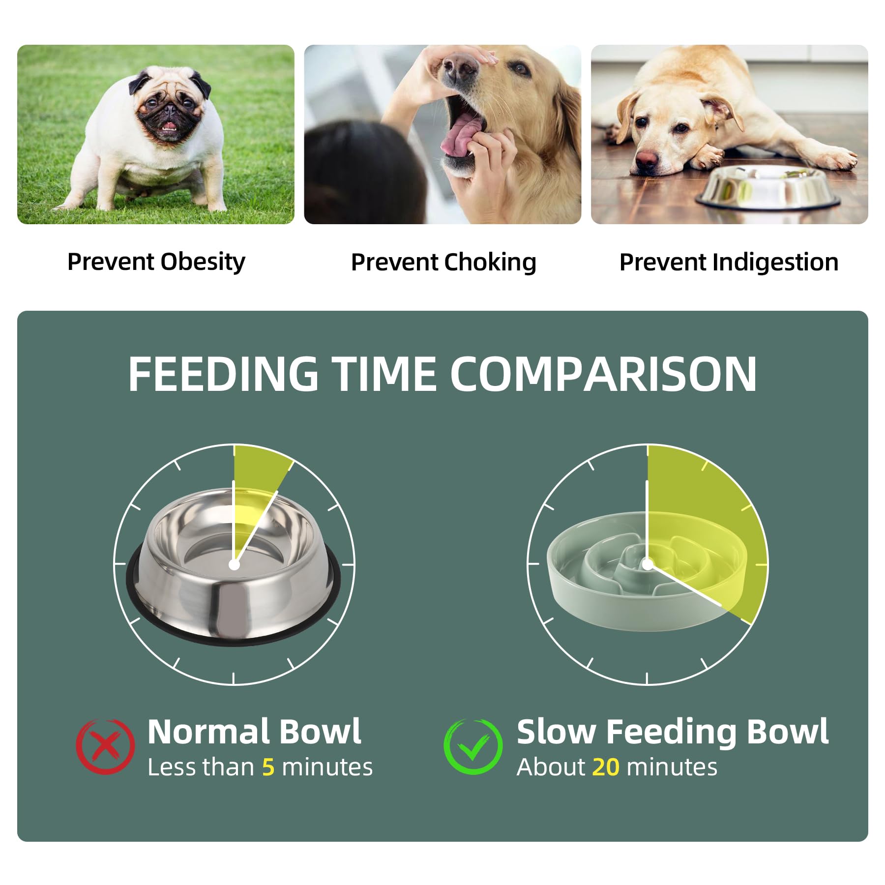 8.2 Inch Ceramic Slow Feeder Dog Bowl for Medium & Large Breeds - Anti-Gulping Puzzle Food Dish to Prevent Bloat & Choking - Light Green Pet Bowl for Healthy Eating - Perfect for Fast Eaters & Mealtime Enrichment
