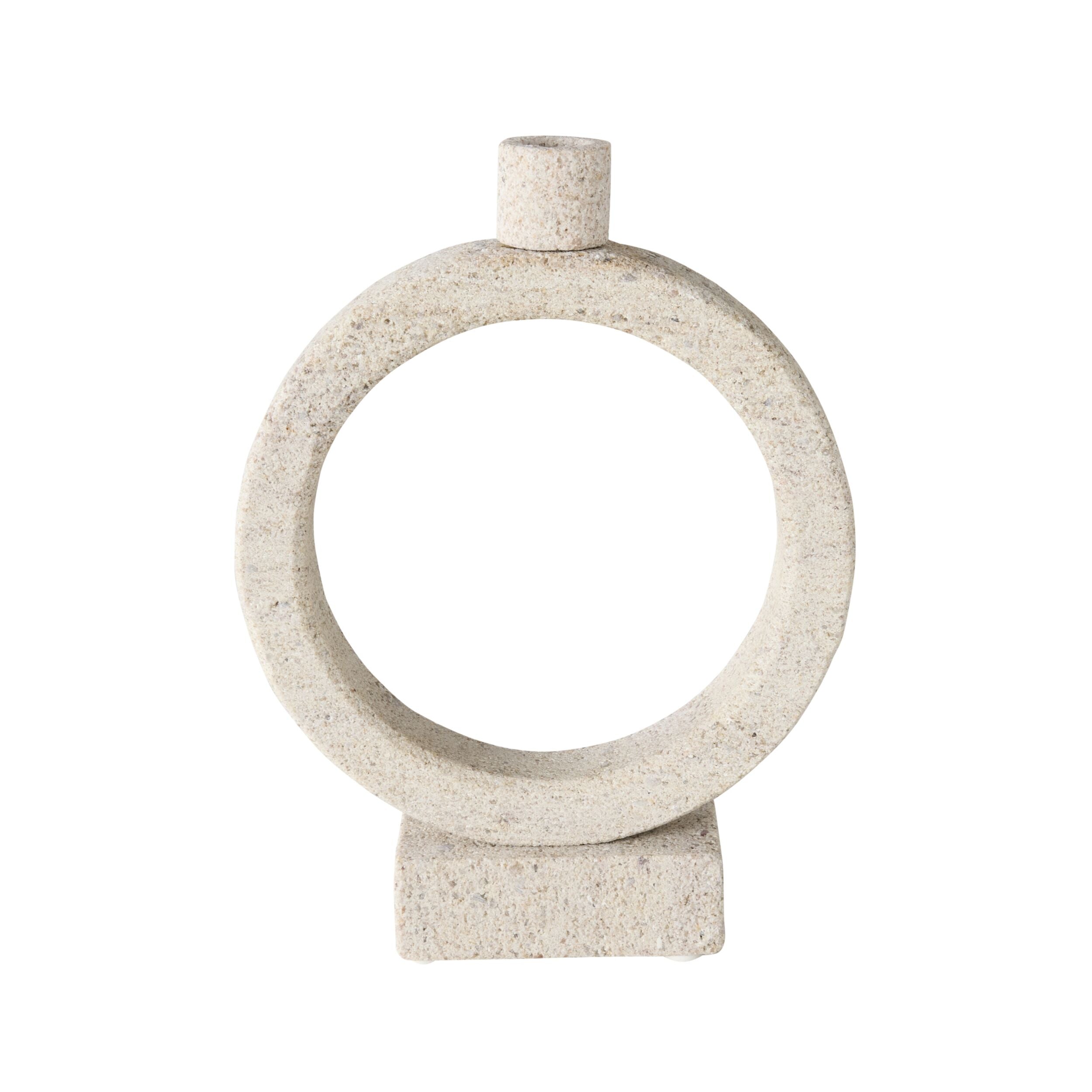 Elegant Beige Marble Orb Candle Holder - Large Decorative Centerpiece for Dining Table, Wedding Decor & Home Aesthetics