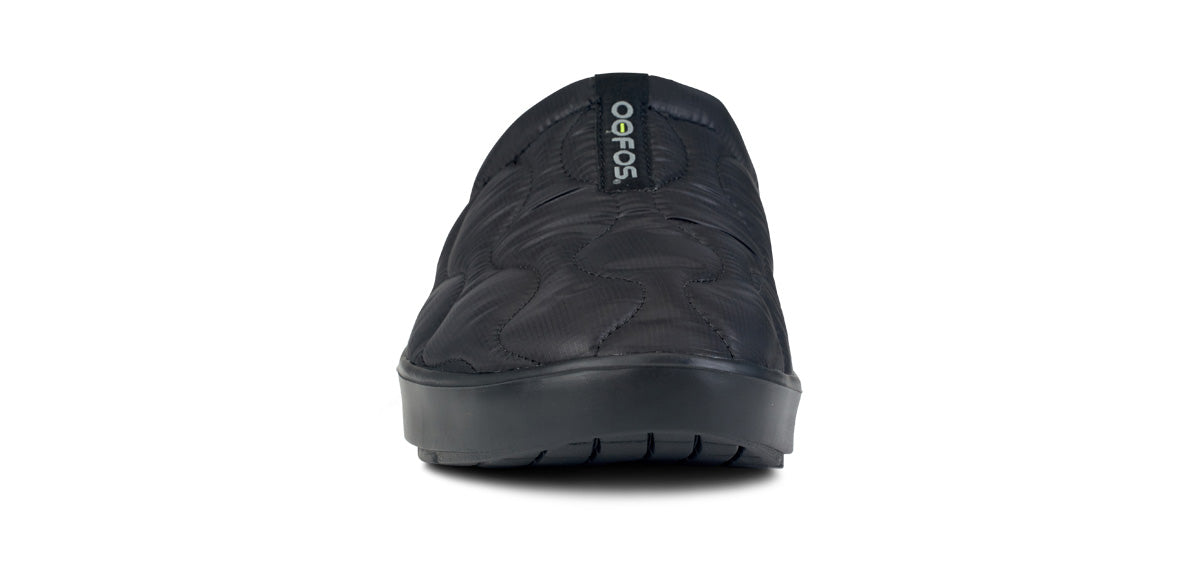 Men's OOcoozie Thermo Mule Slippers - Black Winter Indoor/Outdoor House Shoes for Comfort & Warmth - Perfect for Home, Office & Travel