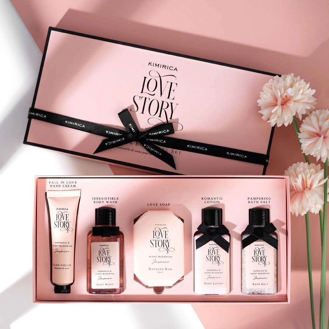 Luxury Bath and Body Care Gift Set for Men & Women - 5 Piece Vegan Kit with Bath Salt, Body Wash, Lotion, Soap & Hand Cream | Premium Spa Gift Box for Relaxation, Anniversary & Holidays