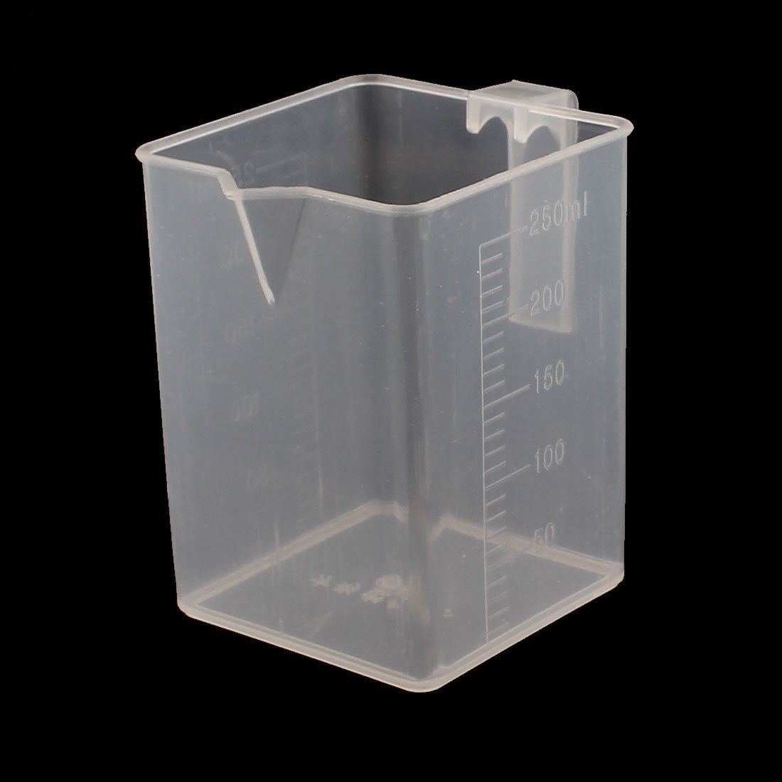 IIVVERR 5-Piece Set of 250ML Square Plastic Measuring Cups with Handles - Perfect for Laboratory, Milk Tea Shop, Baking & Cooking Measurements (Multipurpose Kitchen & Science Tools)