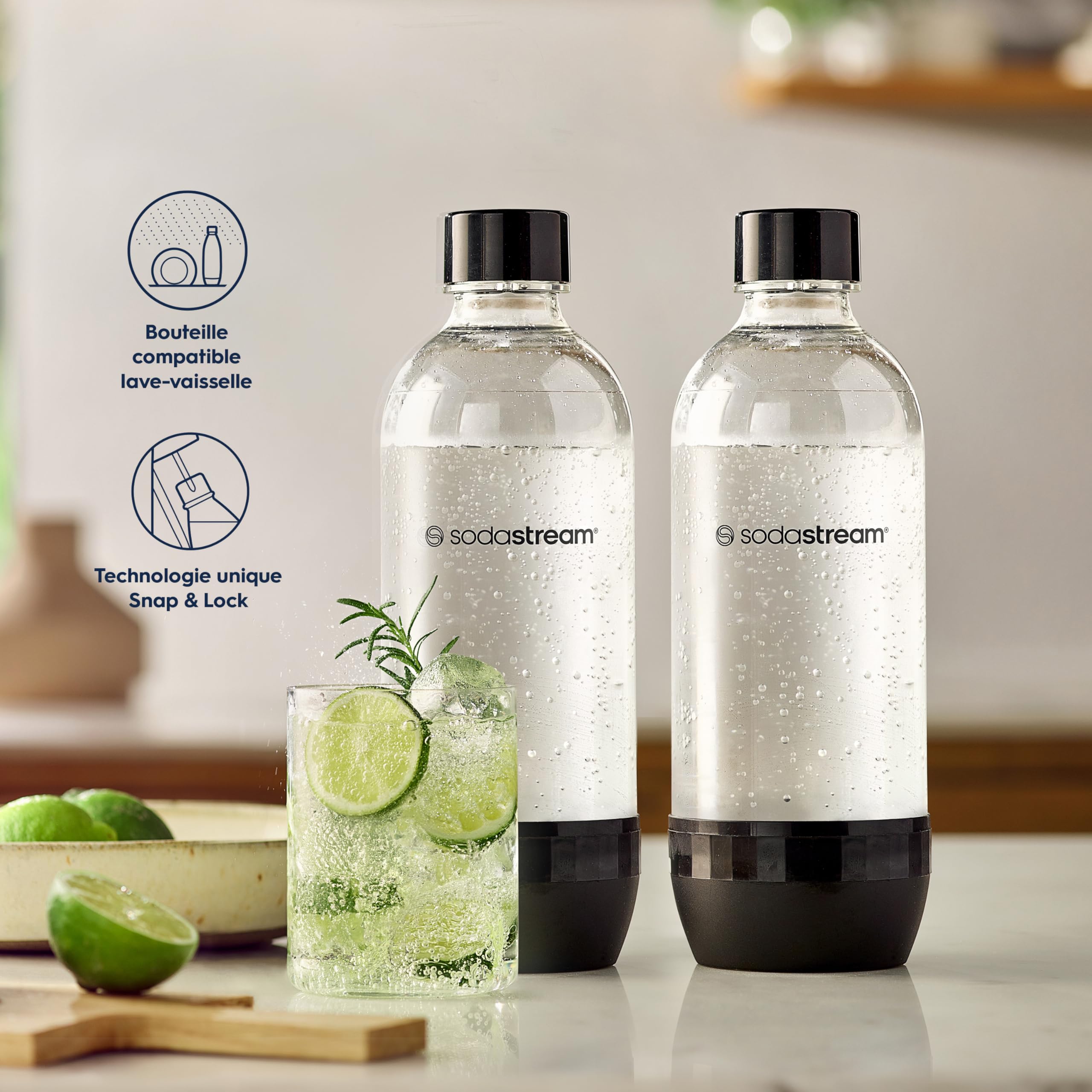 SodaStream Carbonating Bottles - Clear Plastic Replacement Bottles for Sparkling Water & Soda Maker - Perfect for Home Carbonation & Refreshing Drinks