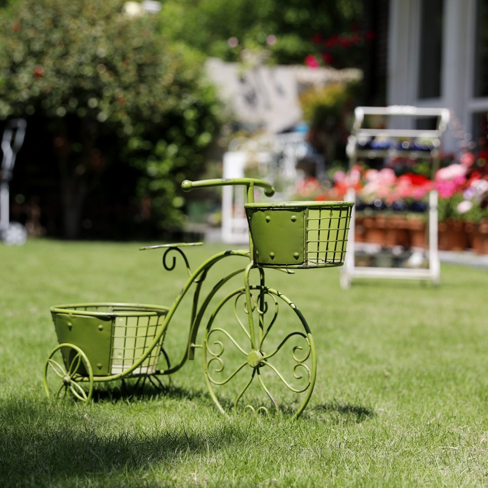 Waroom Metal Bicycle Plant Stand - Indoor/Outdoor Flower Pot Holder Display Rack for Garden, Yard & Home Decor | Perfect for Balcony, Patio & Urban Gardening