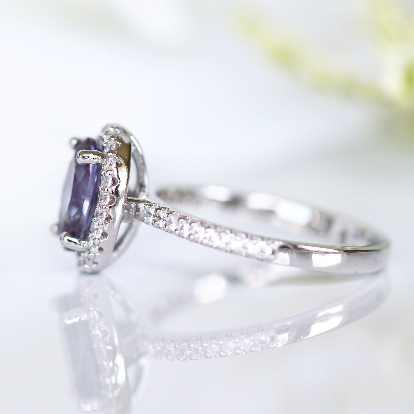 Stunning Iris Simulated Alexandrite Ring in Sterling Silver - Perfect for Engagement, Anniversary & Special Occasion Gifts