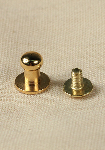 5x Brass Button Rivets M3 Size 9.5x6.2mm - Gold Decorative Fasteners for Leather Craft, DIY Projects & Costume Accessories
