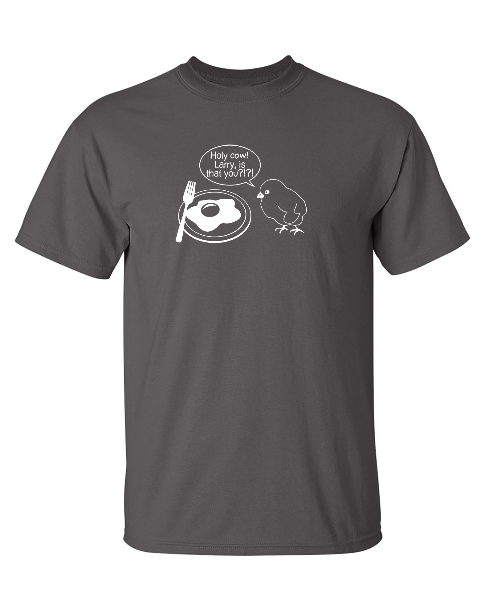 Funny Sarcastic T-Shirt for Men - Holy Cow Larry Is That You? Humorous Chicken Egg Parent Design - Perfect for Casual Wear, Gifts & Comedy Lovers
