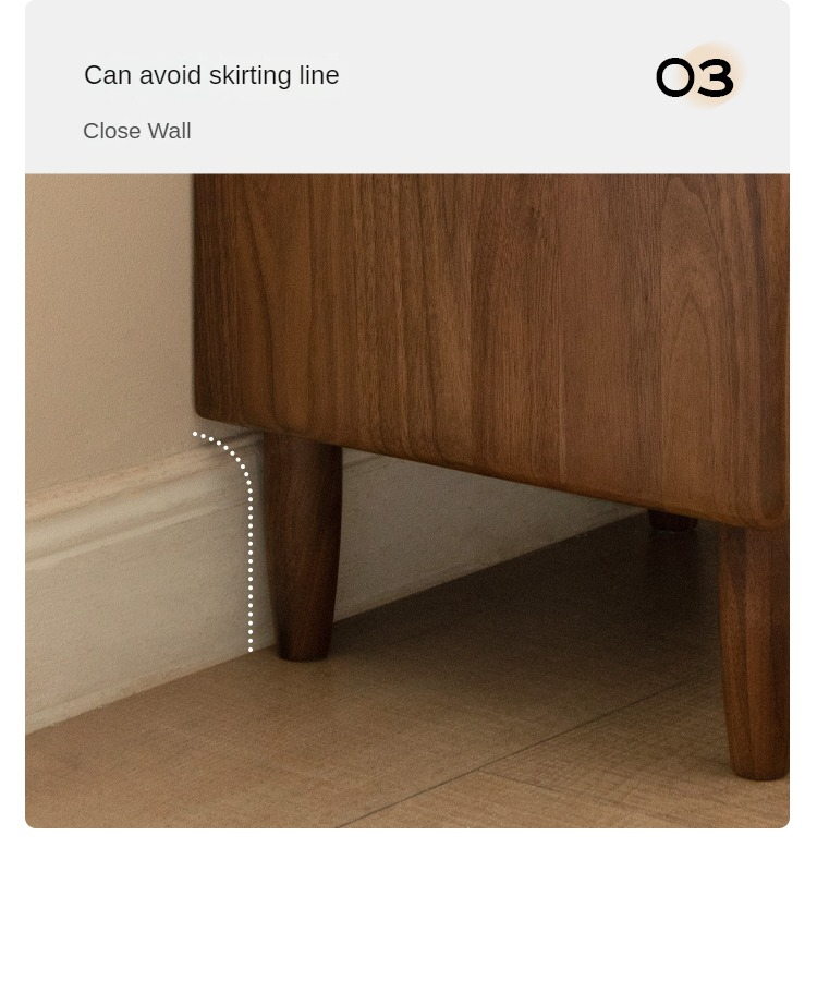 Premium Black Walnut Solid Wood Nightstand with Tempered Glass Top - Modern Bedside Table for Bedroom, Living Room, or Office Use