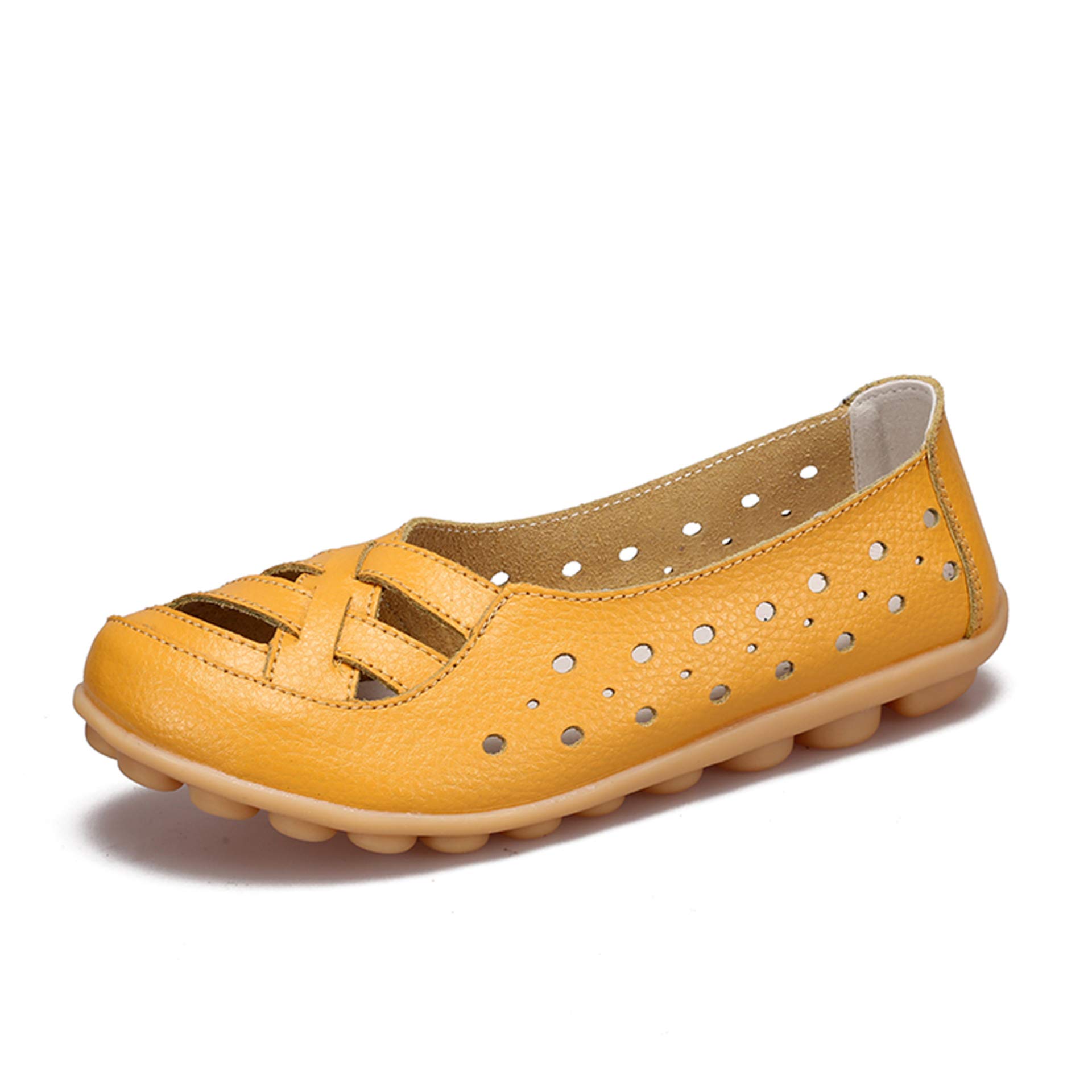 Breathable Women's Slip-On Loafers - Hollow Out PU Walking Flats for Comfortable Casual Wear | Perfect for Office, Travel & Everyday Use