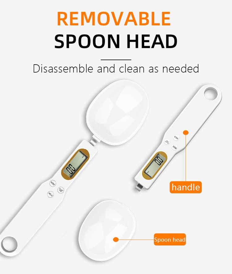 CUZWAVE Digital Kitchen Spoon Scale - 1.1lb/500g/0.1g Precision LCD Display for Measuring Cooking Ingredients | Perfect for Baking, Meal Prep & Portion Control