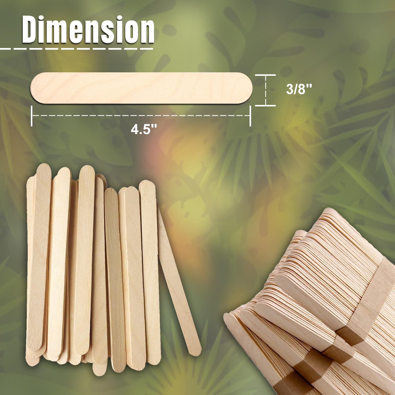 4.5 Inch Wooden Craft Sticks - Bulk Pack of 10,000 Natural Wood Popsicle Sticks for DIY Crafts, School Projects, Ice Cream Treats & Art Supplies - Perfect for Classroom, Home Decor, and STEM Activities