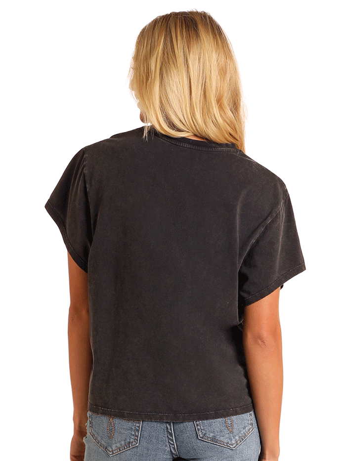 Panhandle LW21T05828 Women's Boxy Graphic Tee - Soft Cotton Oversized T-Shirt with Trendy Print, Black | Casual Streetwear for Everyday Wear & Lounge Outfits
