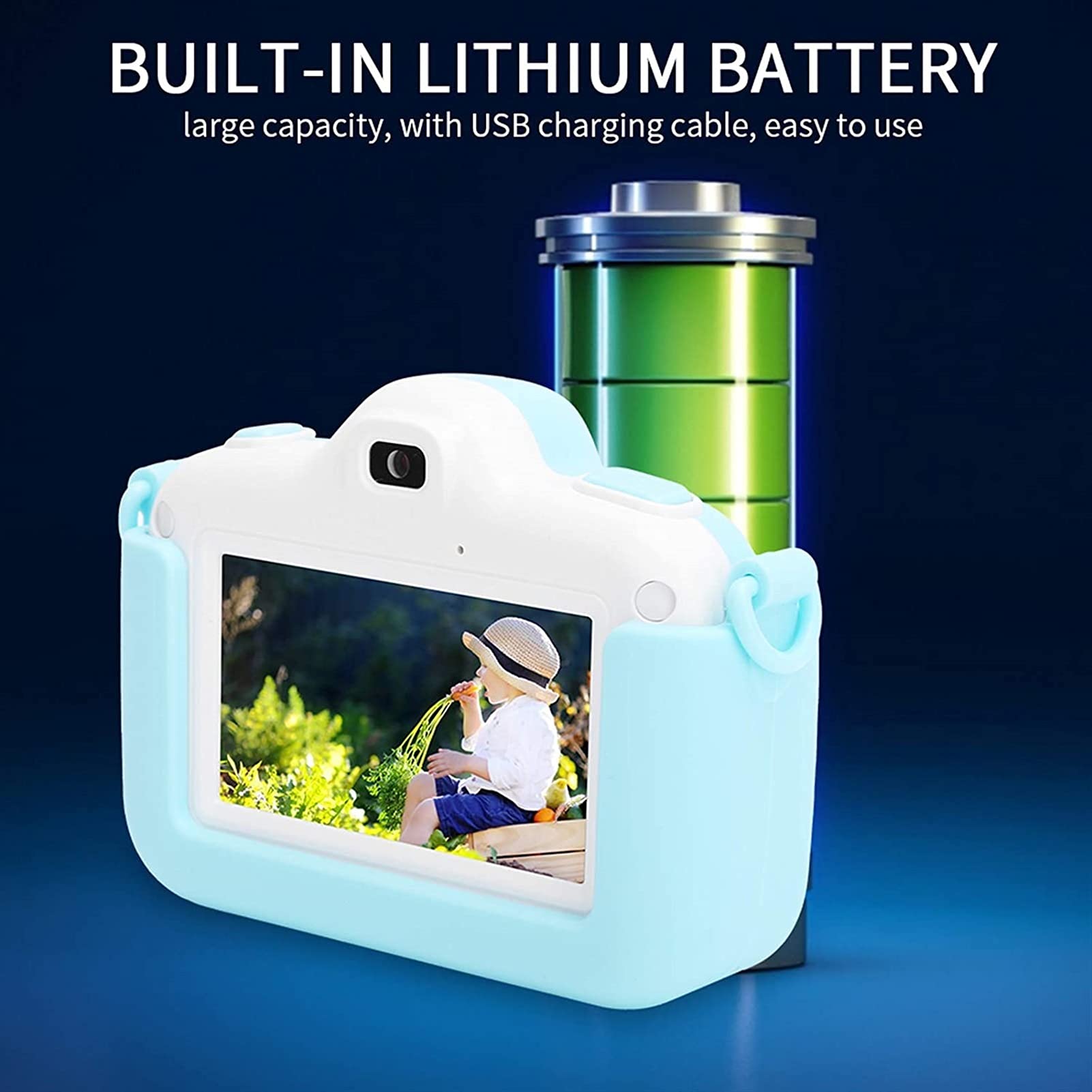 Kids Digital Camera 20MP with Games - Anti-Drop Selfie Cam for Boys & Girls - Birthday Gift for Outdoor Fun