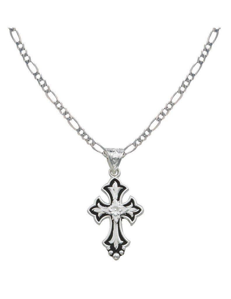 Montana Silversmiths Women's Silver Filigree Cross Pendant Necklace - Elegant Religious Jewelry Gift for Women - Perfect for Church, Weddings & Special Occasions - NC1218 One Size