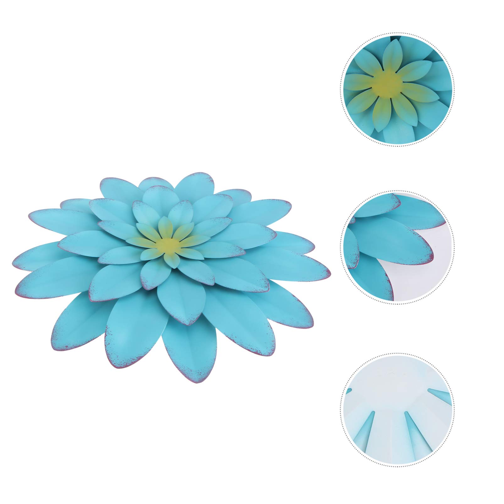 Yardwe Wrought Iron Flower Wall Hanging - Indoor Decor for Living Room