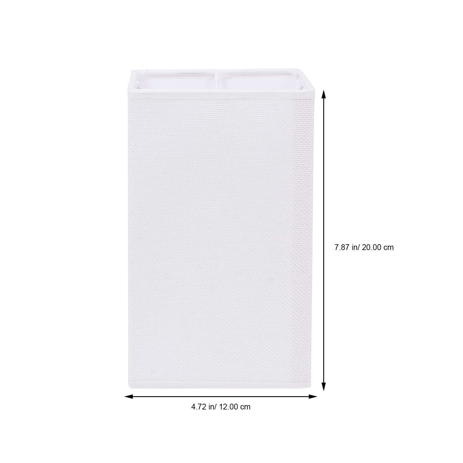 Fabric Square Clip-On Lampshade - Small Rectangular Light Cover Replacement for Chandelier, Wall, Floor & Table Lamps with E27 Base - White - Perfect for Living Room, Bedroom & Office Decor