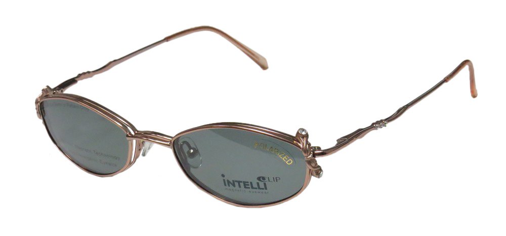 Intelli Clip 749 Women's Clip-On Sunglass Lenses with Crystals & Spring Hinges - Lightweight Eyeglass Accessories for Reading, Driving, and Outdoor Activities
