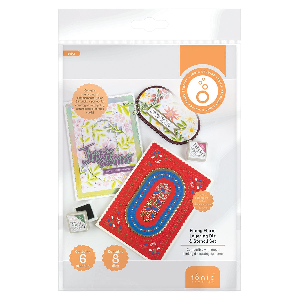 Floral Layering Die & Stencil Set for Card Making - 5450e | DIY Scrapbooking, Paper Crafting & Handmade Greeting Cards