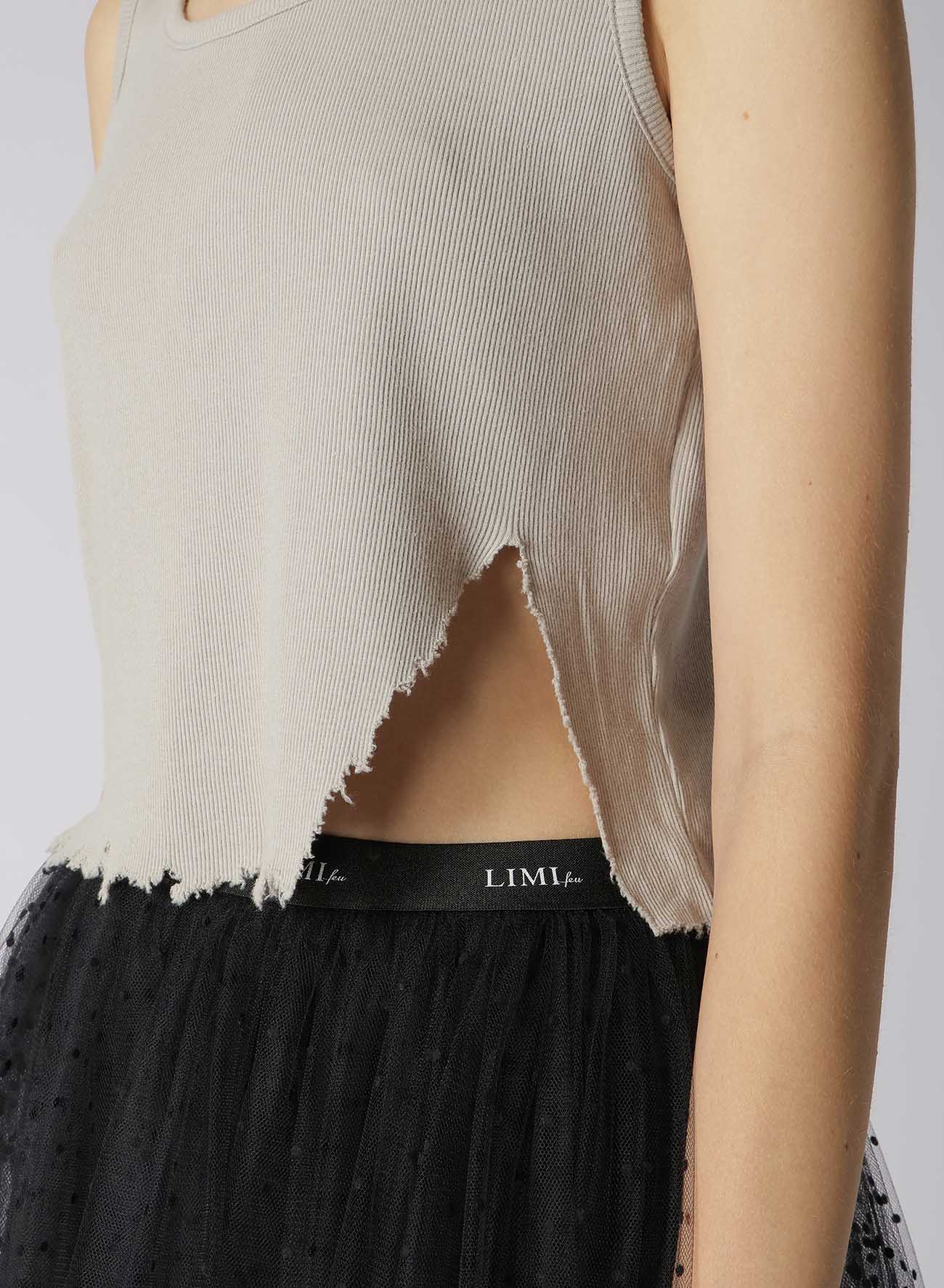 Soft Cotton Rayon Rib Tank Top with Distressed Hem - Casual & Layering Essential for Summer Outfits & Beach Wear