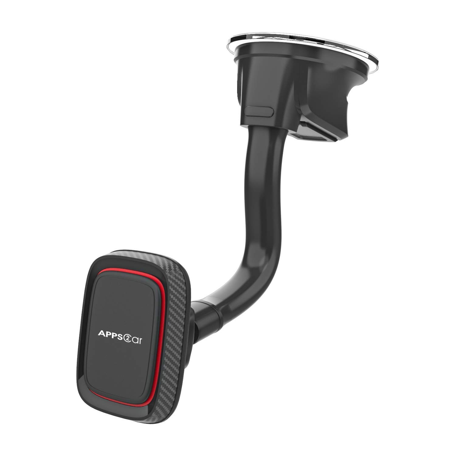 APPS2Car Magnetic Car Phone Holder Mount with 6 Strong Magnets - Universal Suction Cup Phone Mount for Windshield & Dashboard - Compatible with Most Smartphones & Mini Tablets - Perfect for Hands-Free Navigation & Safe Driving
