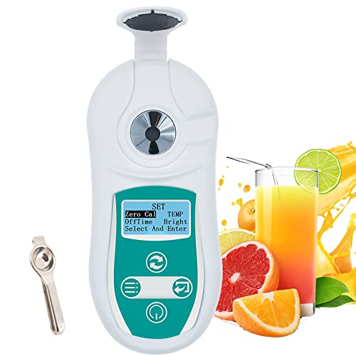 Digital Brix Refractometer 0-53% BRIX Range ±0.2% Accuracy - Portable Refractive Index Tester for Beverage, Kombucha, Juice, Water Testing - Ideal for Home Brewing, Winemaking, and Fruit Sugar Content Measurement