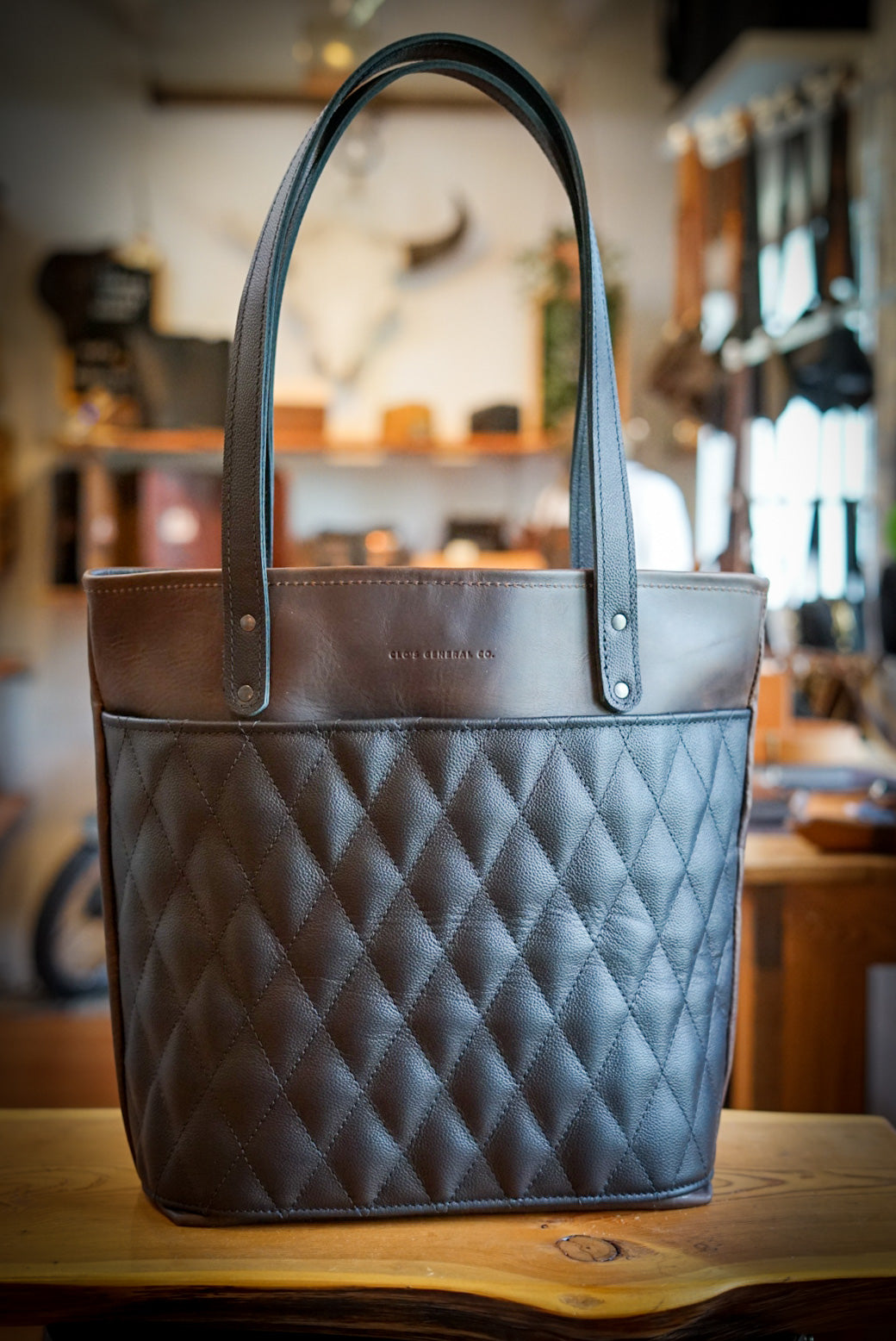 Stylish Diamond Stitch Tote Bag - Espresso Brown & Pebbled Black Leather Shoulder Bag for Women | Perfect for Work, Travel & Shopping