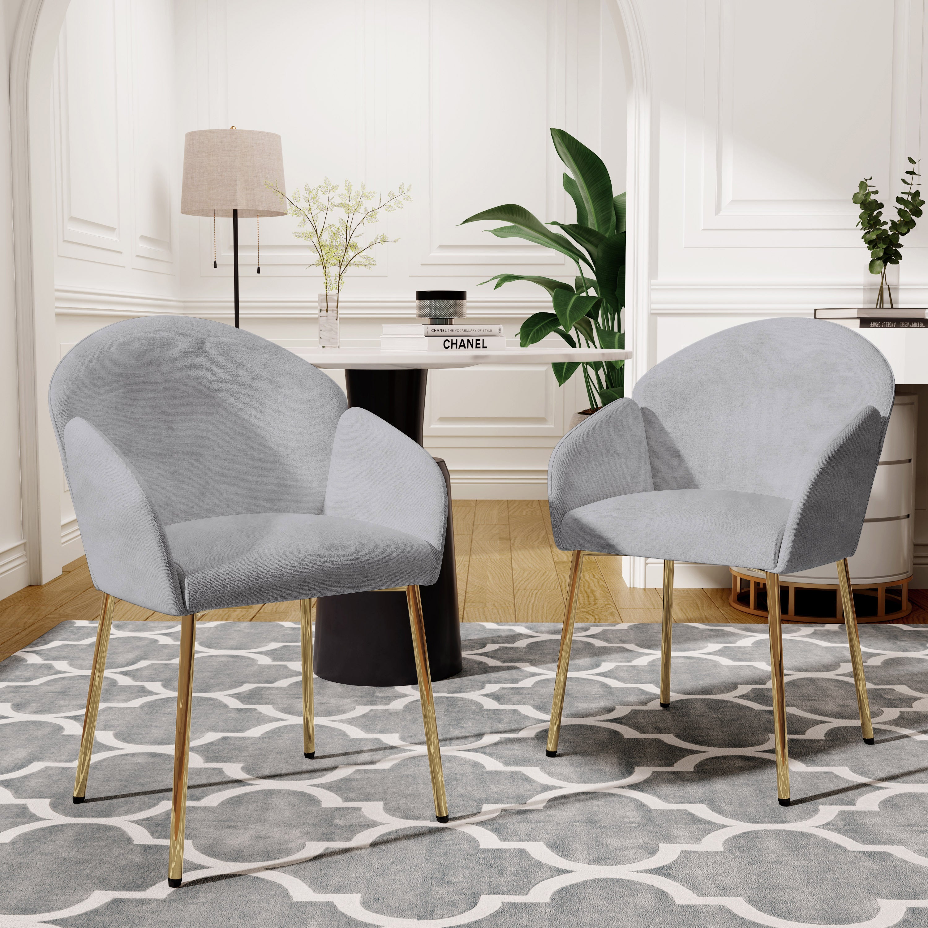 Modern Dining Chairs Set of 2 - Sturdy Wooden Kitchen Chairs with Padded Seats - Comfortable Home Dining Room Furniture for Kitchen, Breakfast Nook, and Small Spaces