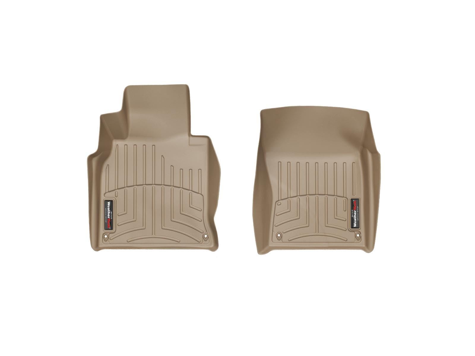 WeatherTech Custom Fit FloorLiners for Infiniti M & Q70 (1st Row) - Premium All-Weather Protection - Tan (Part# 453041) - Perfect for Road Trips, Daily Commutes & Spill Protection