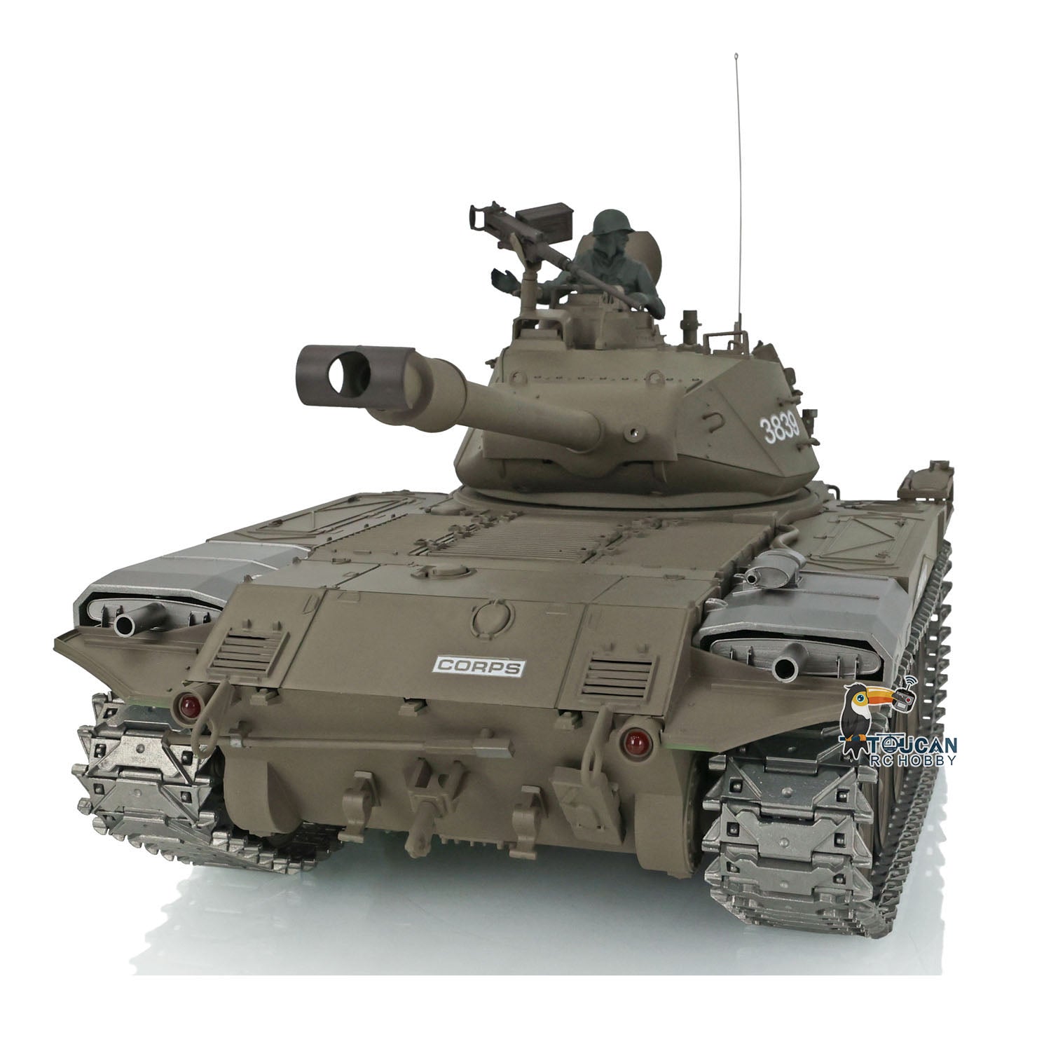 1/16 Henglong Upgraded 7.0 RC Tank Walker - USA Bulldog 3839 RTR Remote Control Tank with Smoking System, Steel Gearbox & Metal Tracks | Military Model Collection, Battle Simulation, Outdoor Play for Adults & Kids