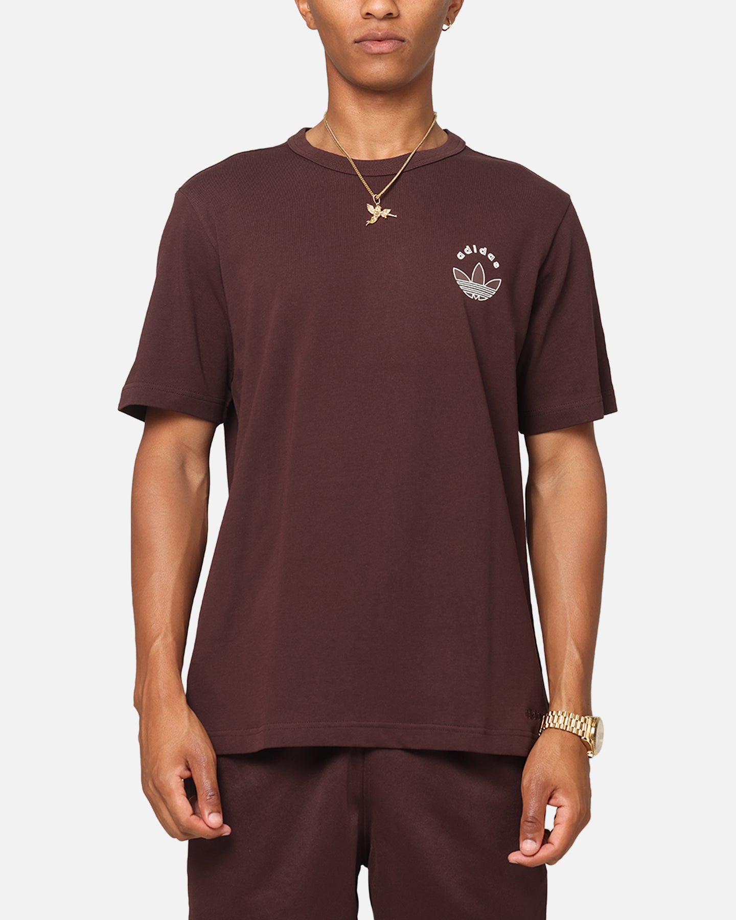 Adidas Graphic T-Shirt for Men - Brown Cotton Casual Tee - Perfect for Streetwear, Gym & Everyday Outfits