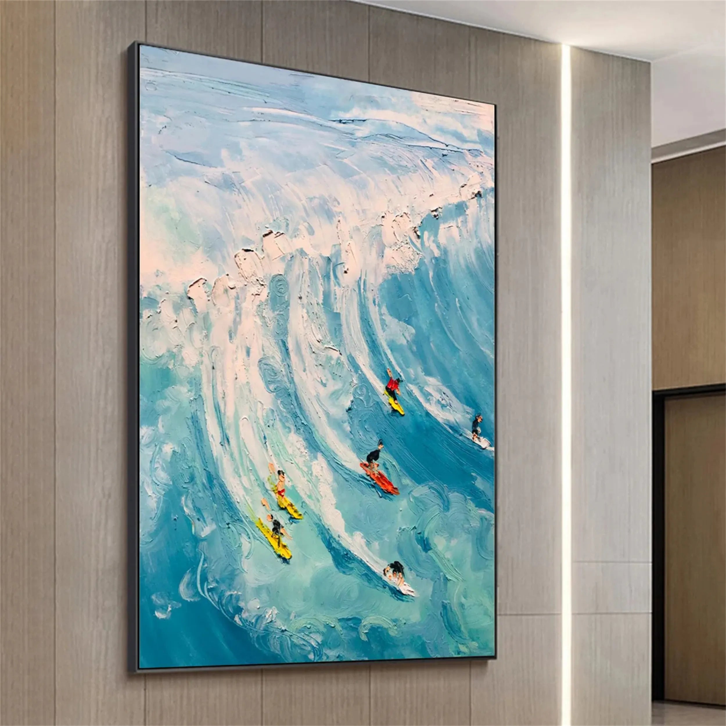 Seascape and Snowy Peak Painting - Premium Wall Art Decor #SP024 | Perfect for Living Room, Bedroom & Office