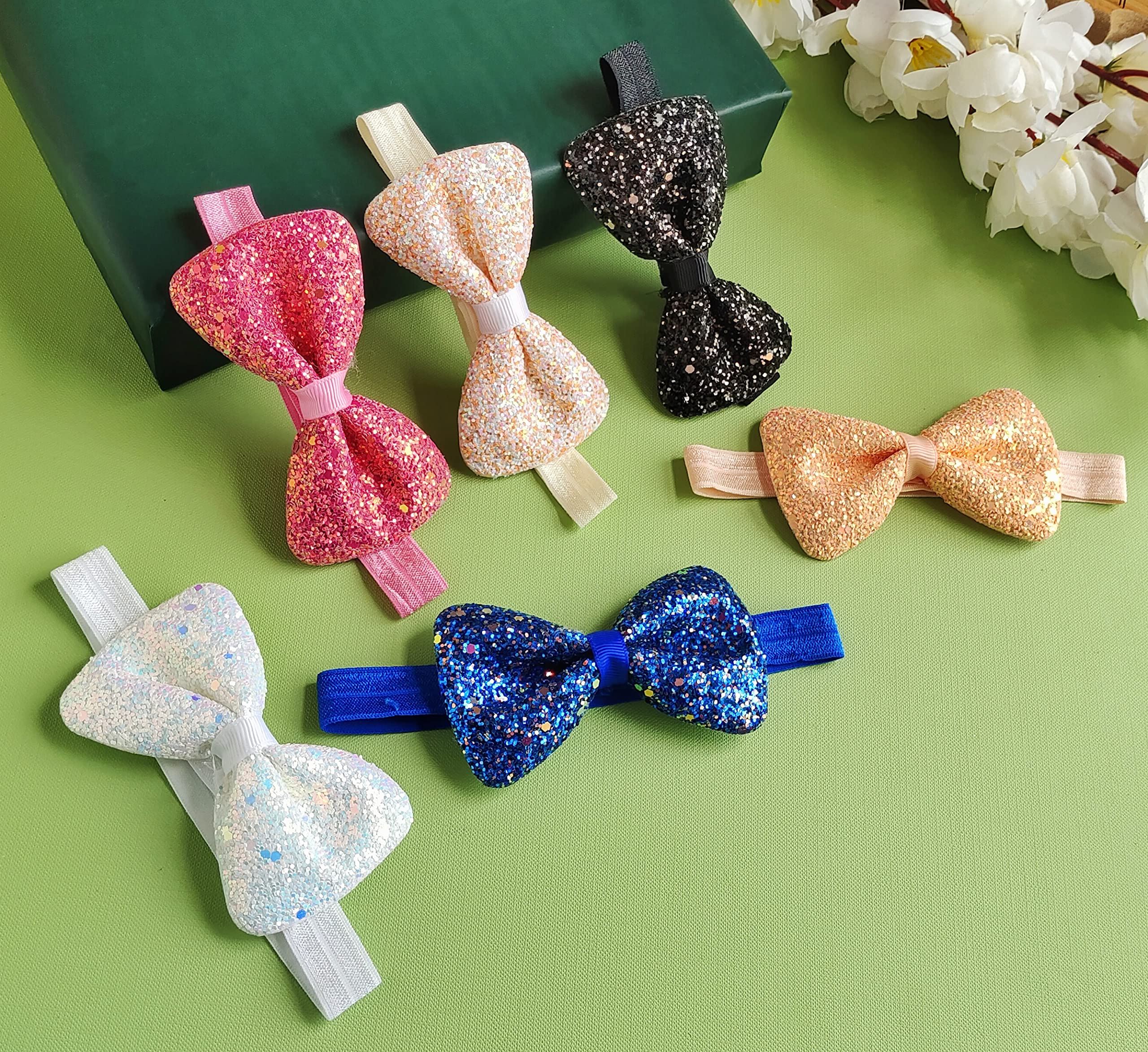 ANNA CREATIONS 6-Pack Colorful Elastic Hair Bands for Baby Girls & Kids - Soft Stretch Headbands for Toddlers, Infants & Children - Perfect for School, Parties & Everyday Use (Multi-3)