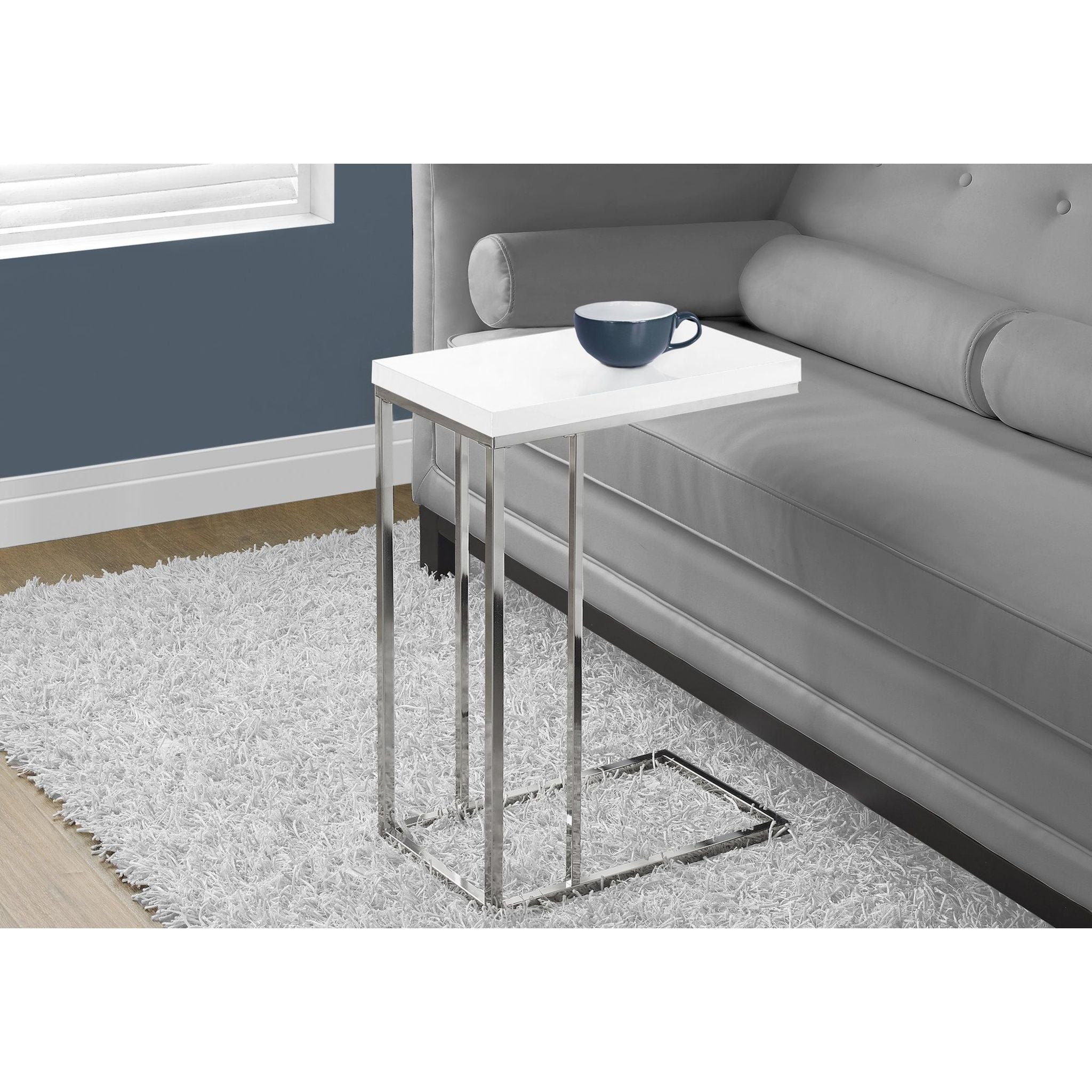 Modern White Aly Accent Table - Stylish Side Table for Living Room, Bedroom, or Entryway Decor