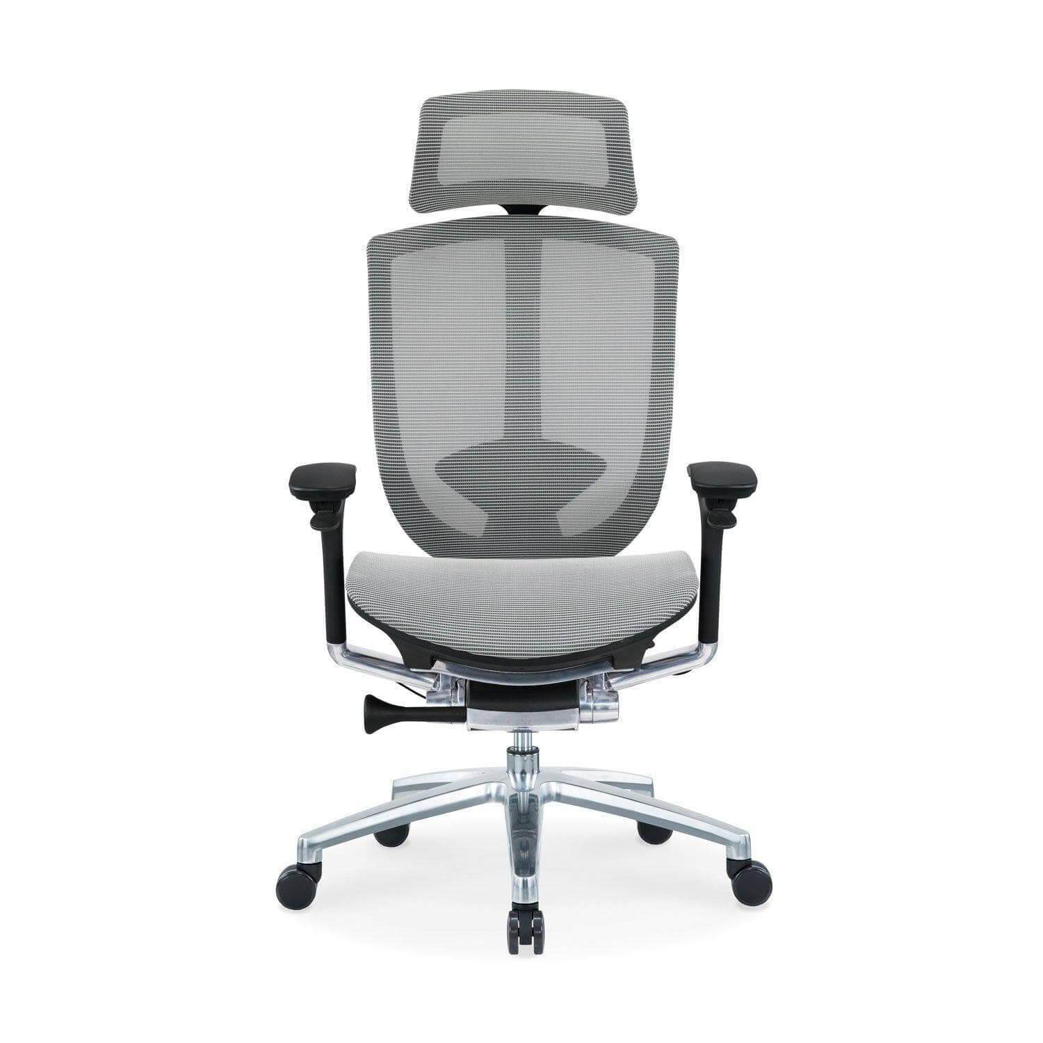 Ergonomic Gamma Grey Office Chair - Adjustable Height & Lumbar Support - Comfortable Mesh Back for Long Hours - Perfect for Home Office, Gaming & Workspaces