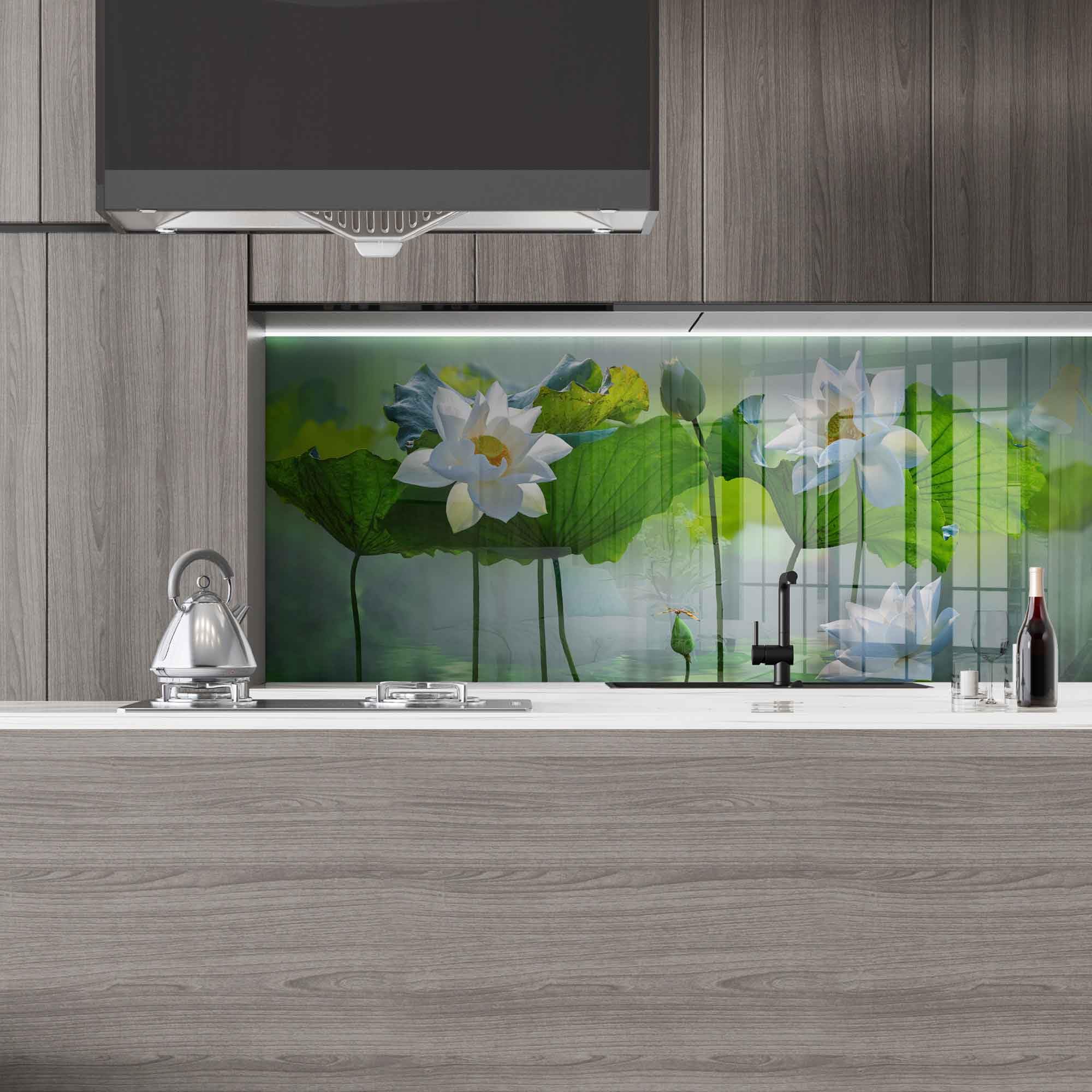 Premium Tempered Glass Kitchen Backsplash - 30x18 Inch Heat-Resistant Stove Splash Guard & Wall Decor for Modern Kitchens | Easy-to-Clean Splashback Tile for Sink & Countertop Protection | Perfect for Cooking, Baking & Home Renovation Projects