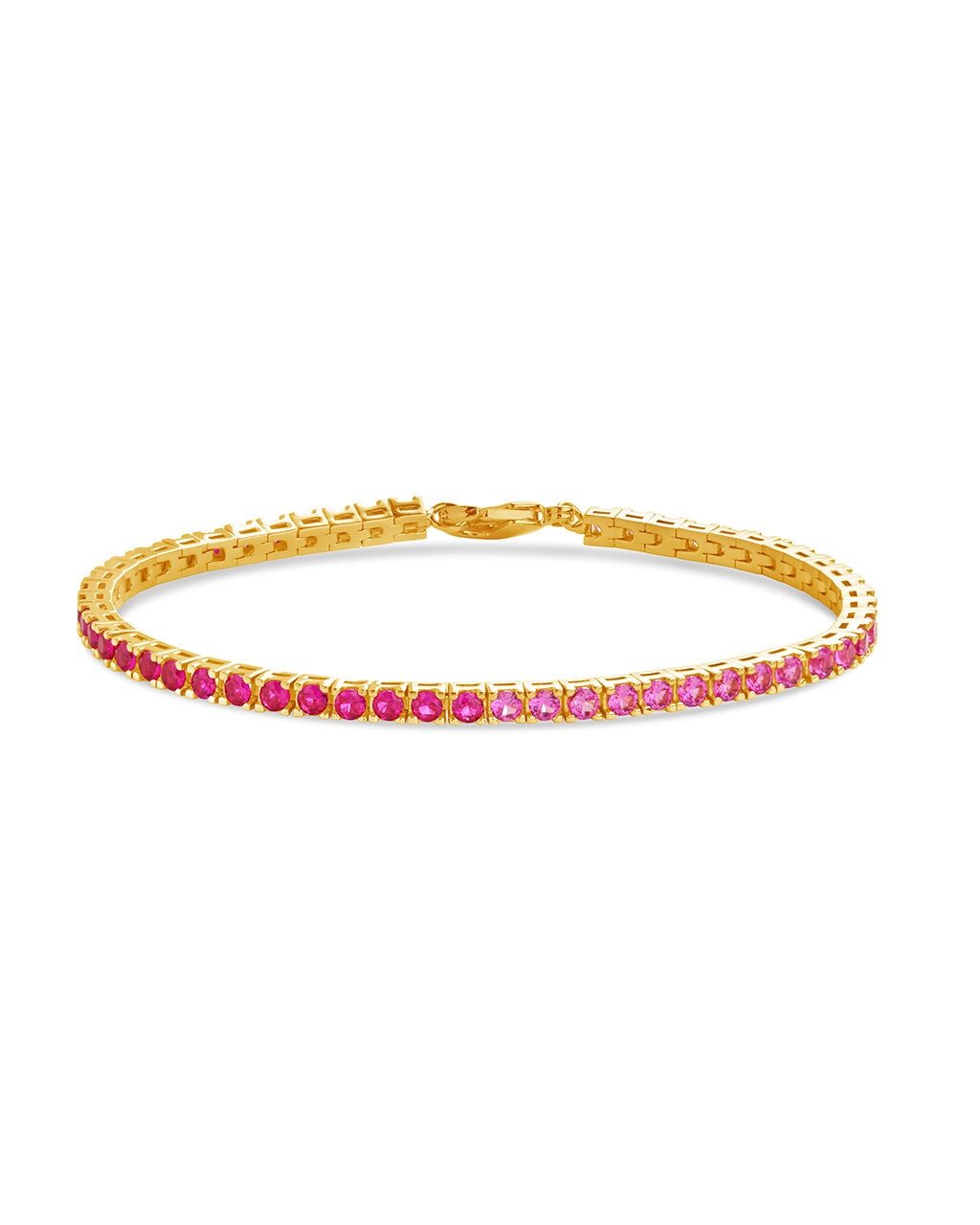 Elegant Pink Tennis Bracelet for Women | 14K Gold Plated Cubic Zirconia | Perfect for Weddings, Parties & Everyday Wear