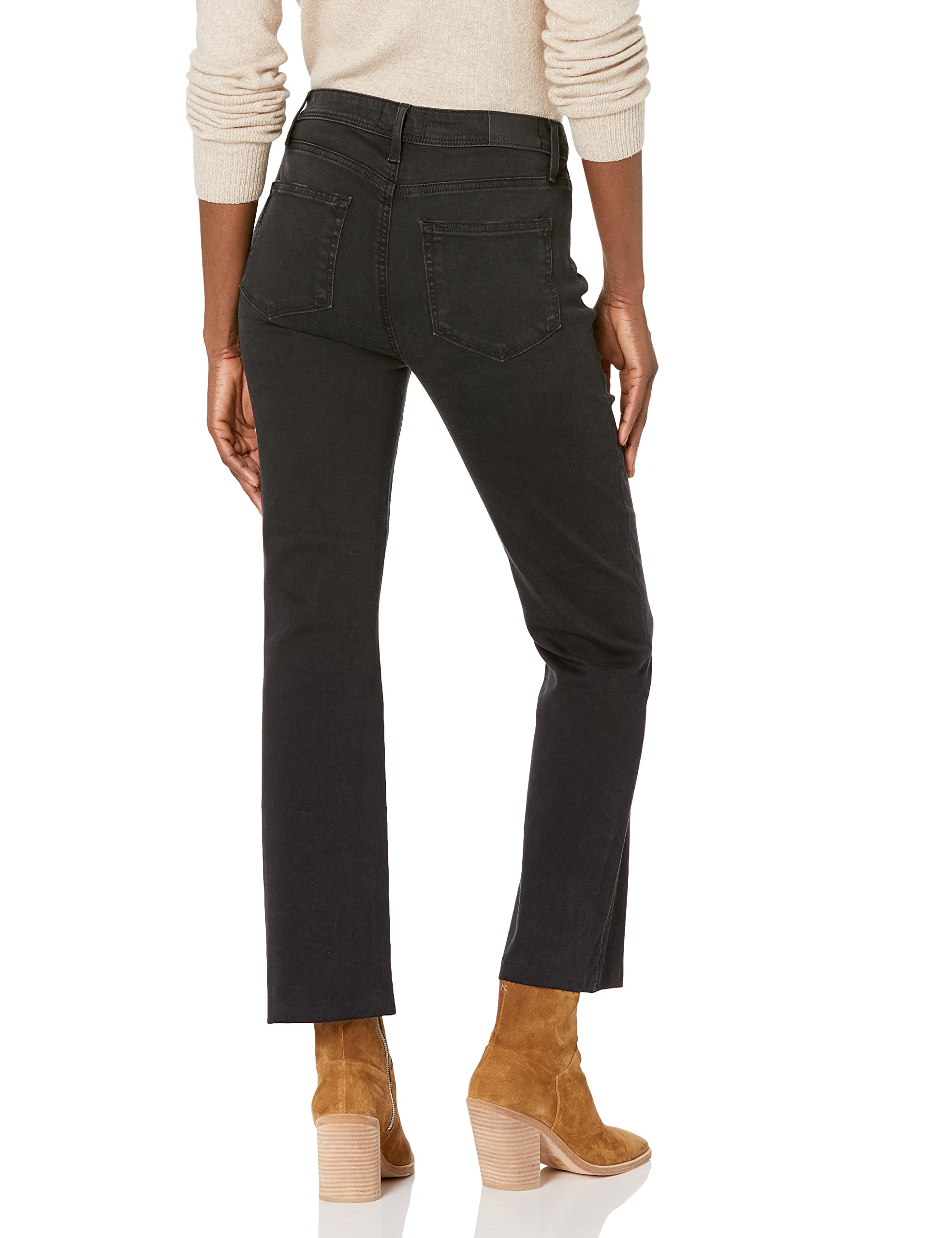 PAIGE Women's Claudine High Rise Ankle Flare Jeans - Raw Hem, Double Button Closure, Slater Wash | Perfect for Casual Outings, Date Nights & Office Wear