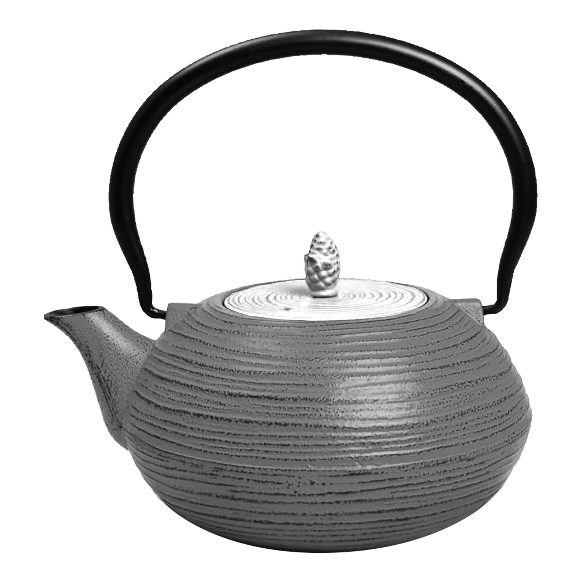 Premium Cast Iron Teapot with Stainless Steel Infuser - 40oz Japanese Style Gray & White Teapot for Loose Leaf Tea - Perfect for Home, Office & Tea Ceremonies