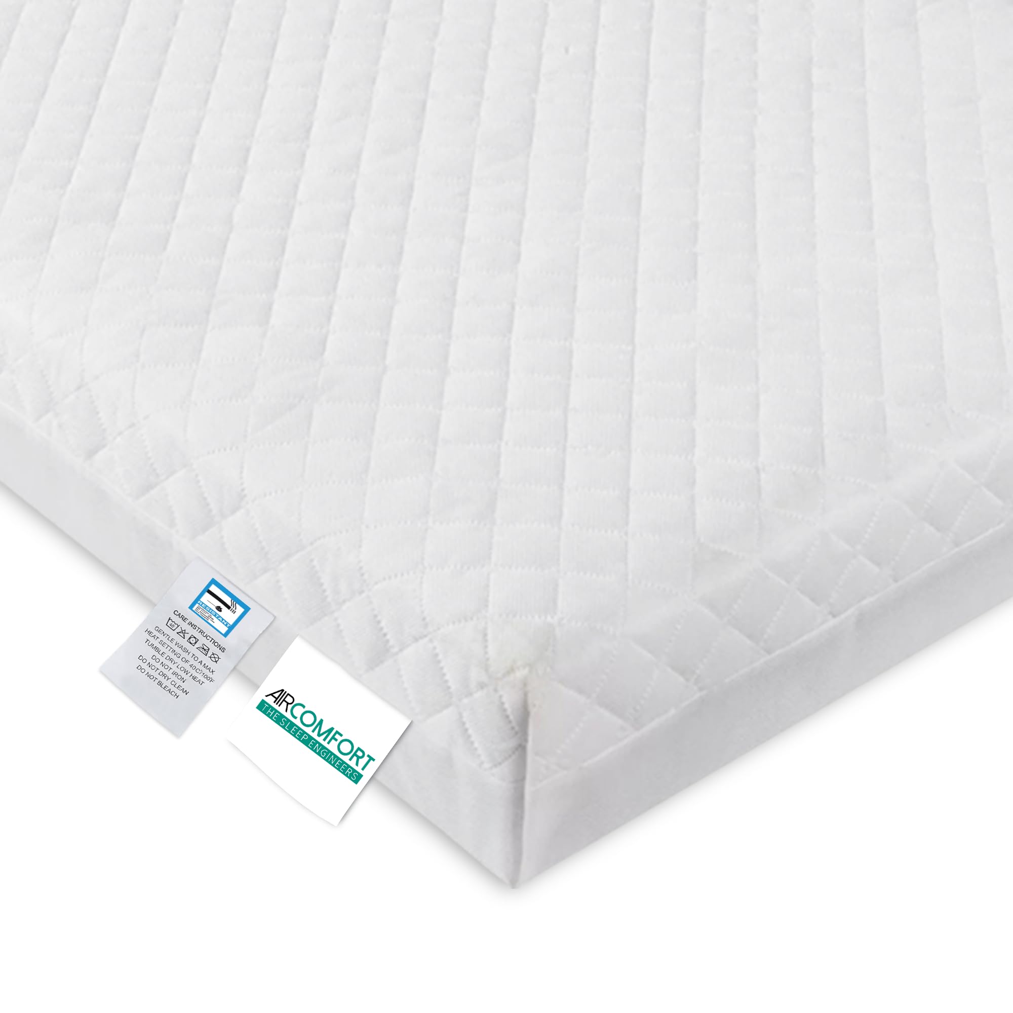 Breathable Hypoallergenic Waterproof Baby Cot Mattress - Ultra Thick Quilted Toddler Bed Mattress (120x60x13cm) for Nursery, Daycare & Travel - Air Comfort Eco Design